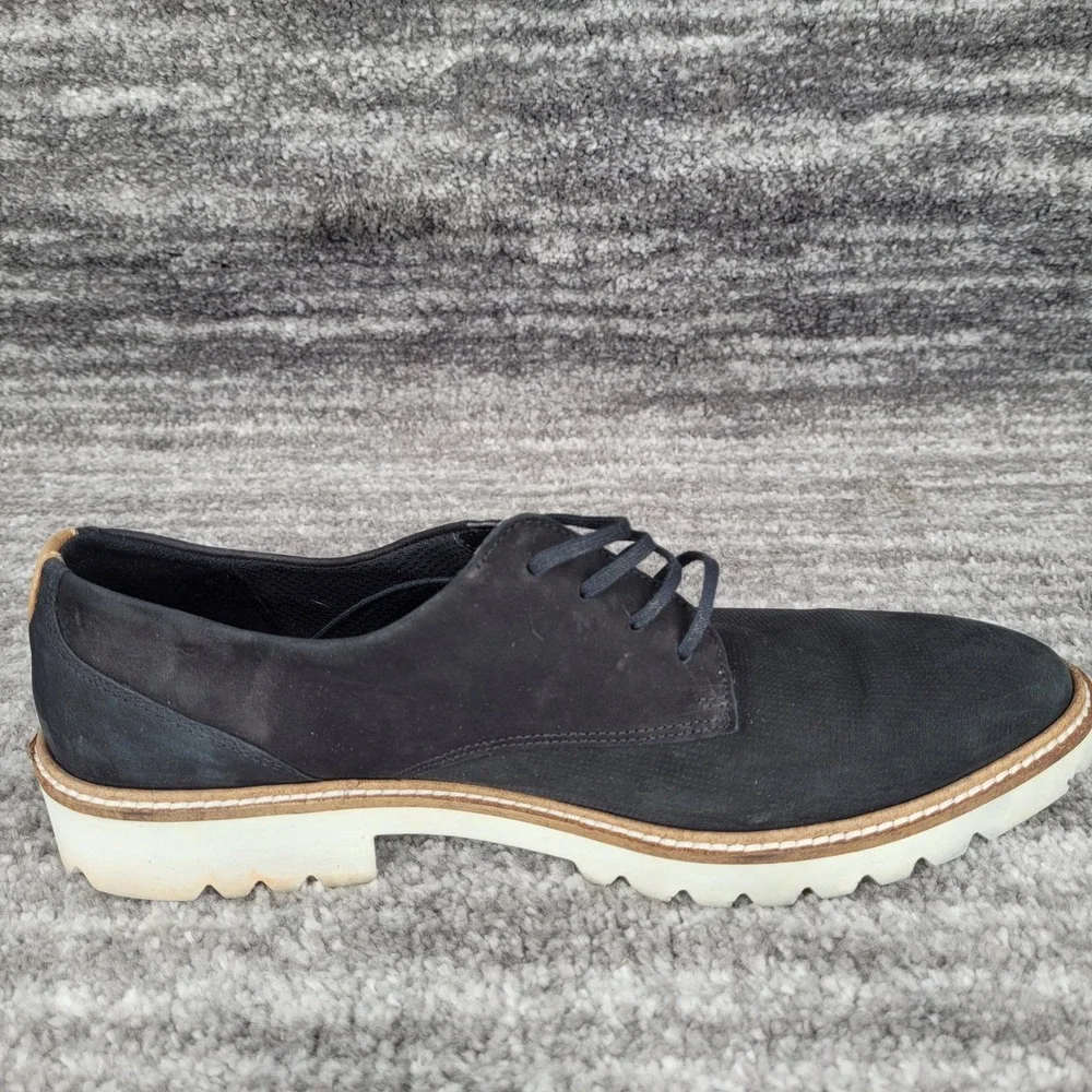 ECCO Mens Tredtray‎ Black Nubuck Leather Derby Shoes Size 41 US 10-10.5